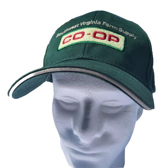 Co Op Southwest Virginia Farm Supply‎ Hat Adjustable Size Cotton Twill Green Cap - Picture 1 of 15